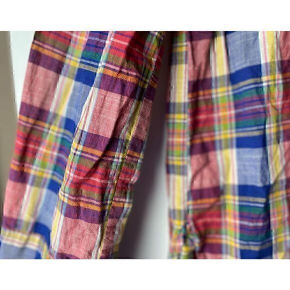 EUC Women’s Colorful & Preppy Boyfit J Crew Plaid Button Down Shirt Size Medium - Picture 3 of 11